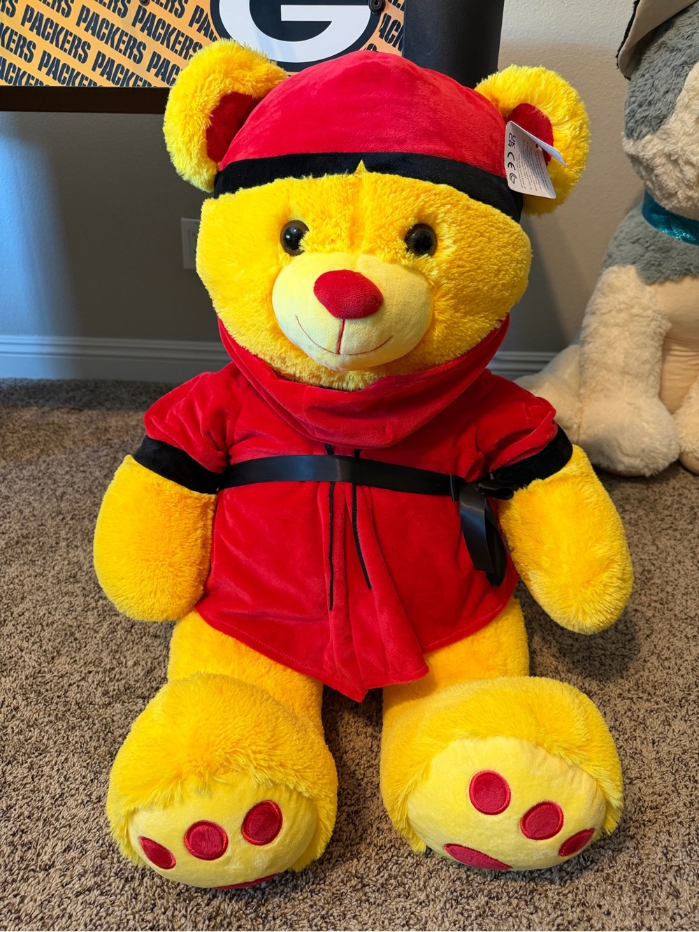HBL 26 Inch Yellow Ninja Teddy Bear Stuffed Animal *NEW with Tag*